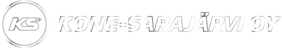 Hopeinen Kone-Sarajärvi Oy -logo mustalla taustalla.